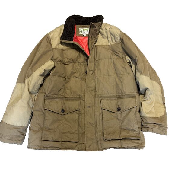 VTG Eddie Bauer Jacket Mens XL Tan Goose Down Puffer Coat Yukon Retro - Picture 1 of 12